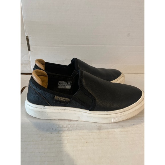 UGG Shoes - UGG Jass Black Pebbled Leather Slip On Sneakers Womens 1105712 Platform Shoes
